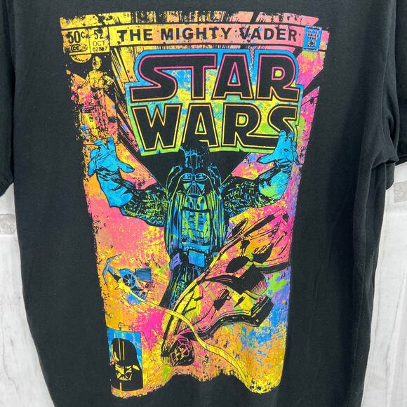 Star Wars LARGE The Mighty Vader Comic Book Graphic Tee Shirt T-Shirt Mens Black - Picture 4 of 9